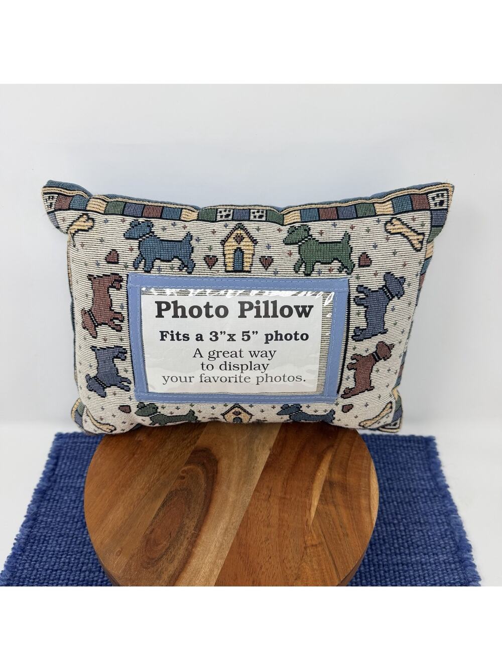 For the Way You Live Dogs Hearts Bones 3" x 5" Photo Tapestry Pillow 12"×8.5"